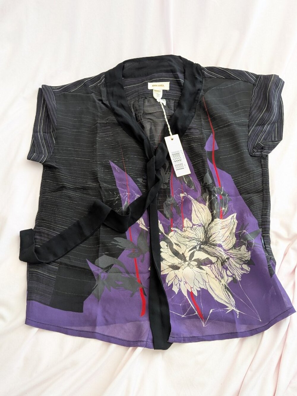 Diesel Black Made in Hong Kong Cotton Top Size S